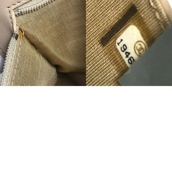 CHANEL Matelasse design Chain wallet Shoulder Bag Long Wallet Lambskin Beige - Picture 12 of 16